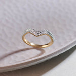 Stackable Chevron Diamond Band, 14K Solid Gold, 1/3 ct Lab Grown Diamond-6