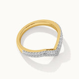 Stackable Chevron Diamond Band, 14K Solid Gold, 1/3 ct Lab Grown Diamond-8