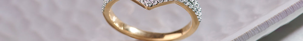 Stackable Chevron Diamond Band, 14K Gold Vermeil, 1/3 ct Lab Grown Diamond-1