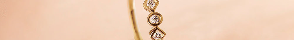 Dainty Geometric Stackable Diamond Band, 14K Solid Gold, 1/5 ct Lab Grown Diamond-1
