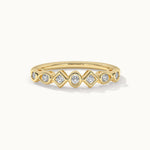Dainty Geometric Stackable Diamond Band, 14K Solid Gold, 1/5 ct Lab Grown Diamond-2