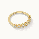Dainty Geometric Stackable Diamond Band, 14K Solid Gold, 1/5 ct Lab Grown Diamond-7