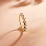 Dainty Geometric Stackable Diamond Band, 14K Solid Gold, 1/5 ct Lab Grown Diamond-5