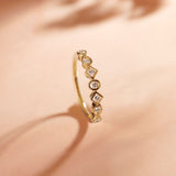 Dainty Geometric Stackable Diamond Band, 14K Gold Vermeil, 1/5 ct Lab Grown Diamond-5