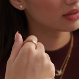 Diamond Signet Ring, 14K Gold Vermeil, 1/4 ct Lab Grown Diamond-2