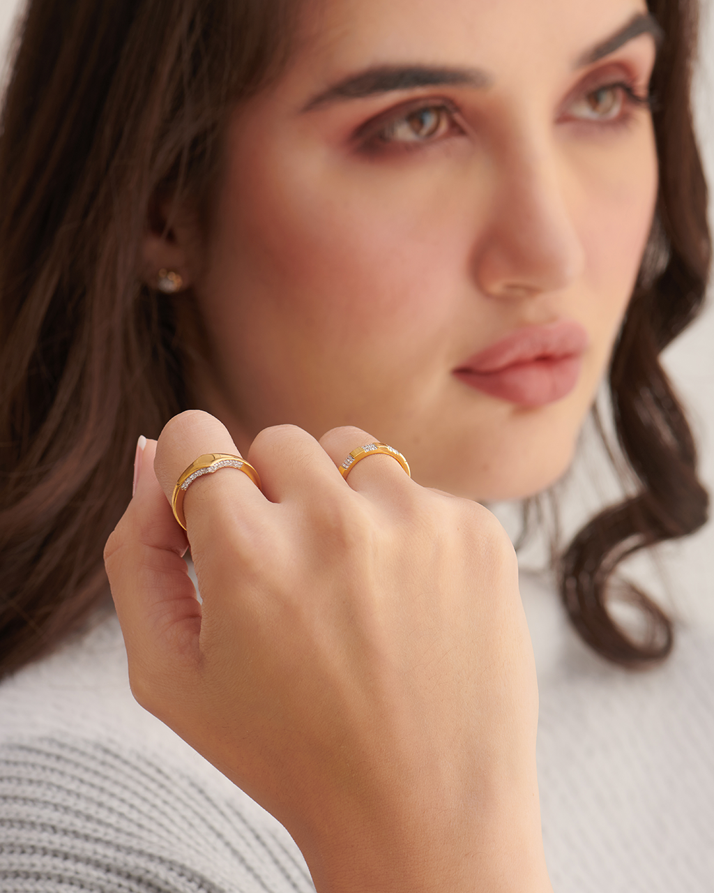 Diamond Signet Ring, 14K Gold Vermeil, 1/4 ct Lab Grown Diamond-4