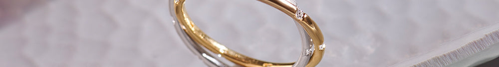 Two-Tone Interlocking Diamond Band, 14K Gold Vermeil, 1/4 ct Lab Grown Diamond-1