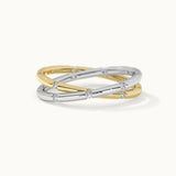 Two-Tone Interlocking Diamond Band