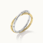 Two-Tone Interlocking Diamond Band, 14K Gold Vermeil, 1/4 ct Lab Grown Diamond-7
