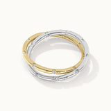 Two-Tone Interlocking Diamond Band