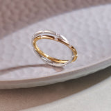 Two-Tone Interlocking Diamond Band, 14K Gold Vermeil, 1/4 ct Lab Grown Diamond-6