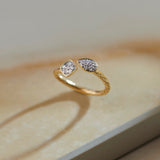 Textured Open Diamond Ring, 10K Solid Gold, 1/5 ct Lab Grown Diamond-7