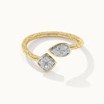 Textured Open Diamond Ring, 10K Solid Gold, 1/5 ct Lab Grown Diamond-5