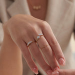 Textured Open Diamond Ring, 10K Solid Gold, 1/5 ct Lab Grown Diamond-6
