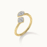 Textured Open Diamond Ring, 10K Solid Gold, 1/5 ct Lab Grown Diamond-8