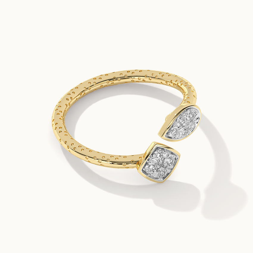 Textured Open Diamond Ring, 10K Solid Gold, 1/5 ct Lab Grown Diamond-9