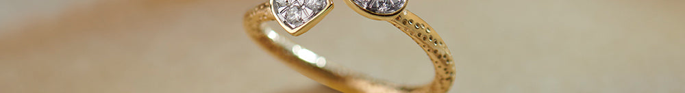 Textured Open Diamond Ring, 10K Solid Gold, 1/5 ct Lab Grown Diamond-1