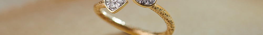 Textured Open Diamond Ring, 10K Solid Gold, 1/5 ct Lab Grown Diamond-1
