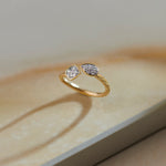 Textured Open Diamond Ring, 10K Solid Gold, 1/5 ct Lab Grown Diamond-1
