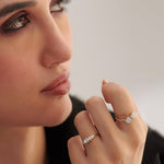 Textured Open Diamond Ring, 10K Solid Gold, 1/5 ct Lab Grown Diamond-3