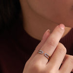 U-pin Diamond Open Band, 14K Gold Vermeil, 1/6 ct Lab Grown Diamond-7