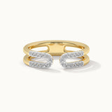U-pin Diamond Open Band, 14K Solid Gold, 1/6 ct Lab Grown Diamond-3