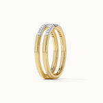 U-pin Diamond Open Band, 14K Solid Gold, 1/6 ct Lab Grown Diamond-5