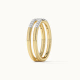 U-pin Diamond Open Band, 14K Solid Gold, 1/6 ct Lab Grown Diamond-5