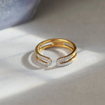 U-pin Diamond Open Band, 14K Gold Vermeil, 1/6 ct Lab Grown Diamond-4
