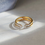U-pin Diamond Open Band, 14K Solid Gold, 1/6 ct Lab Grown Diamond-4