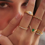 Half Eternity Diamond Band, 14K Gold Vermeil, 1/2 ct Lab Grown Diamond-4