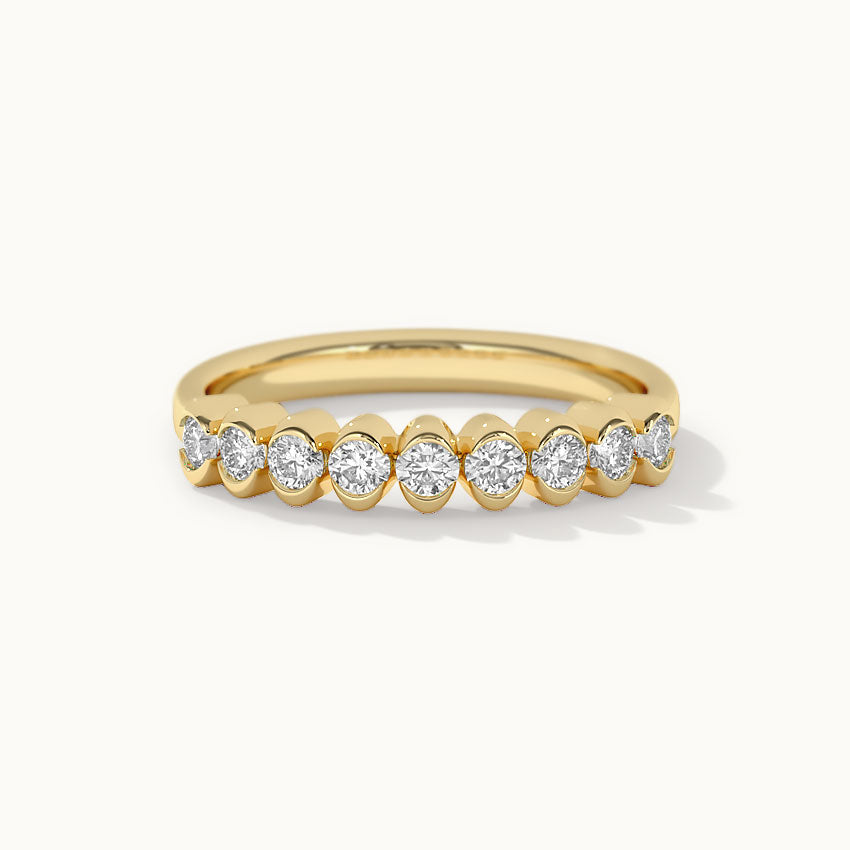 Half Eternity Diamond Band, 14K Solid Gold, 1/2 ct Lab Grown Diamond-3