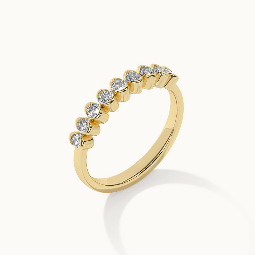 Half Eternity Diamond Band, 14K Gold Vermeil, 1/2 ct Lab Grown Diamond-6