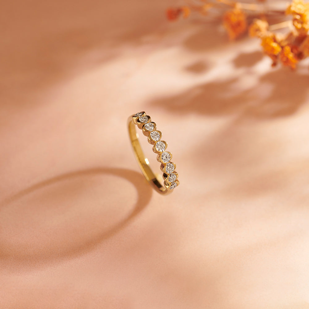 Half Eternity Diamond Band, 14K Gold Vermeil, 1/2 ct Lab Grown Diamond-1