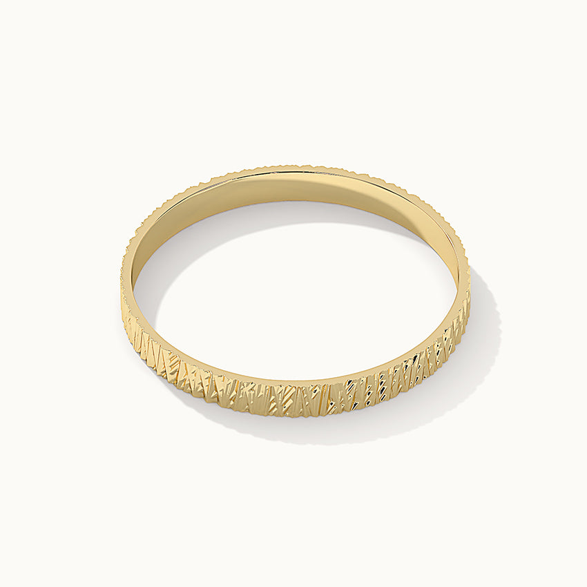 Textured Stackable Band, 10K Solid Gold-6