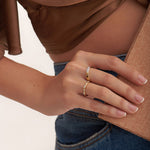 Three Row Diamond Band, 10K Solid Gold, 1/6 ct Lab Grown Diamond-6