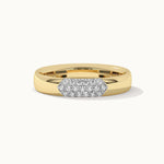 Three Row Diamond Band, 10K Solid Gold, 1/6 ct Lab Grown Diamond-5