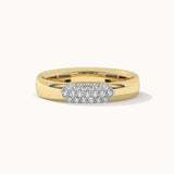 Three Row Diamond Band, 10K Solid Gold, 1/6 ct Lab Grown Diamond-5