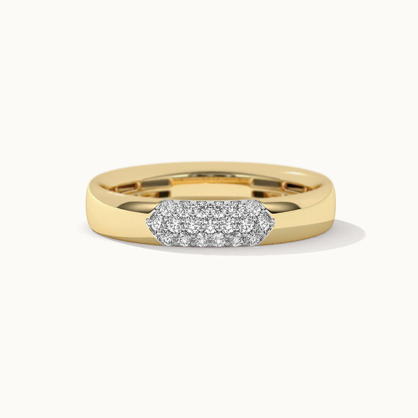 Three Row Diamond Band, 10K Solid Gold, 1/6 ct Lab Grown Diamond-5