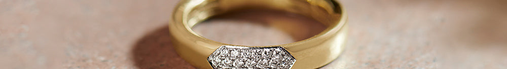 Three Row Diamond Band, 10K Solid Gold, 1/6 ct Lab Grown Diamond-1