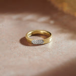 Three Row Diamond Band, 10K Solid Gold, 1/6 ct Lab Grown Diamond-1