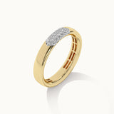 Three Row Diamond Band, 10K Solid Gold, 1/6 ct Lab Grown Diamond-8