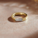 Three Row Diamond Band, 10K Solid Gold, 1/6 ct Lab Grown Diamond-7