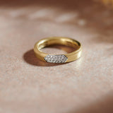 Three Row Diamond Band, 10K Solid Gold, 1/6 ct Lab Grown Diamond-7