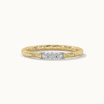Textured Diamond Band, 10K Solid Gold, 1/10 ct Lab Grown Diamond-5