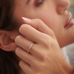 Textured Diamond Band, 10K Solid Gold, 1/10 ct Lab Grown Diamond-3