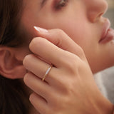 Textured Diamond Band, 10K Solid Gold, 1/10 ct Lab Grown Diamond-3