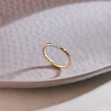 Textured Diamond Band, 10K Solid Gold, 1/10 ct Lab Grown Diamond-1