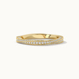 Twisted Stackable Diamond Band, 14K Solid Gold, 1/2 ct Lab Grown Diamond-3