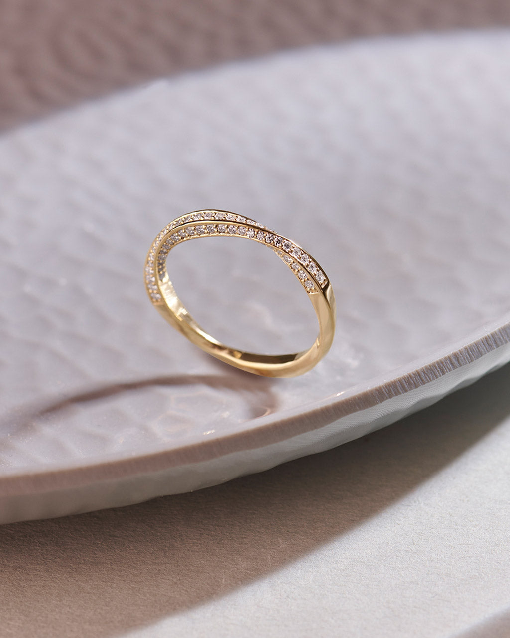 Twisted Stackable Diamond Band, 14K Gold Vermeil, 1/2 ct Lab Grown Diamond-6